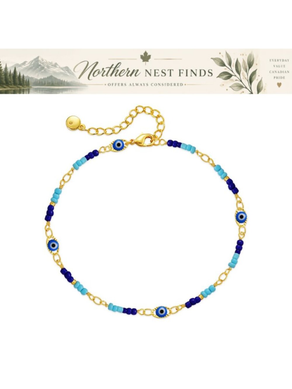 SBI Jewelry Evil Eye Bracelet Protection Lucky Charm CZ Spiritual Beaded